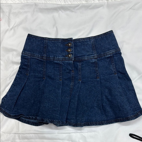 No Boundaries.   Blue Mini Skater Skirt - Picture 1 of 5